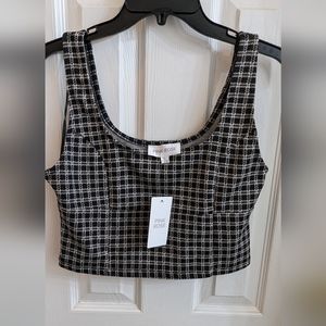 Pink Rose Crop Tank Top NWT